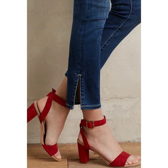 Anthropologie Pilcro Stet Mid Rise Crop Ankle Slit Medium Wash Jeans Size 28 - Picture 2 of 12